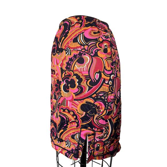 Vintage Hollywood Vasserette Skirt Slip Sz S Paisley Pink Blue Pattern Floral - Picture 11 of 11